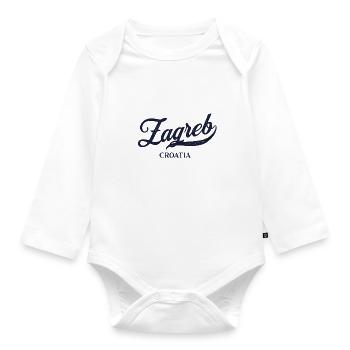 Retro Croatia City - Vintage Zagreb - Organic Longsleeve Baby Bodysuit - white - Front
