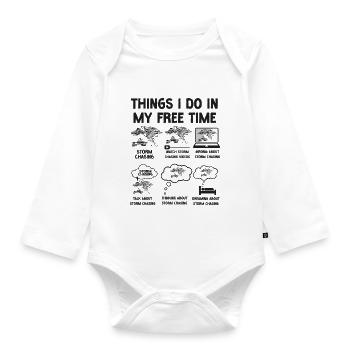 Storm Chaser Hurricane Meteorology - Baby Bio-Langarm-Body - Weiß - Vorne