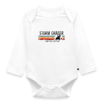 Storm Chaser Hurricane Meteorology - Baby Bio-Langarm-Body - Weiß - Vorne