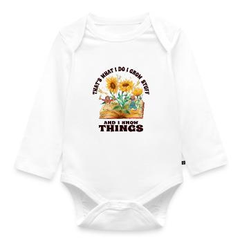 Gardener Garden Landscape Gardener Gardening - Organic Longsleeve Baby Bodysuit - white - Front