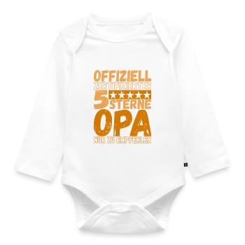 Opa Großvater - Baby Bio-Langarm-Body - Weiß - Vorne