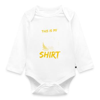 Extremsport Parkour Das ist mein Backflip-Shirt - Baby Bio-Langarm-Body - Weiß - Vorne