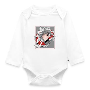 Manga Anime Otaku Koi - Organic Longsleeve Baby Bodysuit - white - Front