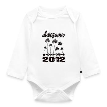 Awesome Since 2012 - Baby Bio-Langarm-Body - Weiß - Vorne