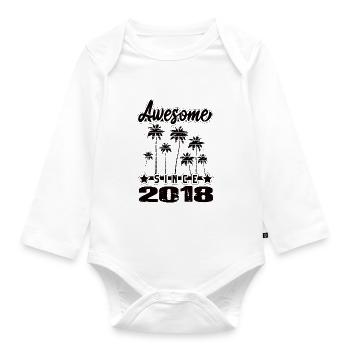 Awesome Since 2018 - Baby Bio-Langarm-Body - Weiß - Vorne