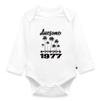 Awesome Since 1977 - Baby Bio-Langarm-Body - Weiß - Vorne