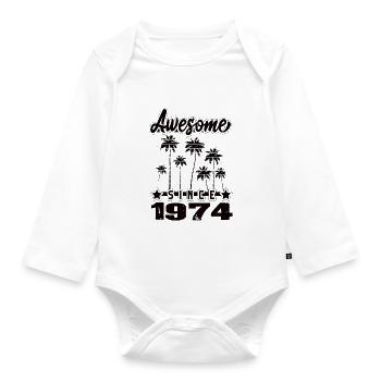 Awesome Since 1974 - Baby Bio-Langarm-Body - Weiß - Vorne