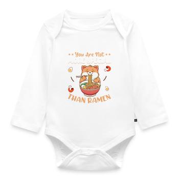 Nicht Spezieller Als Ramen-Nudeln Fun Noodle - Baby Bio-Langarm-Body - Weiß - Vorne