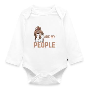 Shih Tzu Dogs Are Favorite People Funny - Organic Longsleeve Baby Bodysuit - white - Front