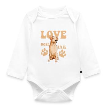 Labrador Retriever Love Is Wet Nose Wagging Tail - Body Bébé bio manches longues - blanc - Devant
