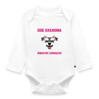 Dog Grandma with Miniature Schnauzer Funny Graphics For - Organic Longsleeve Baby Bodysuit - white - Front
