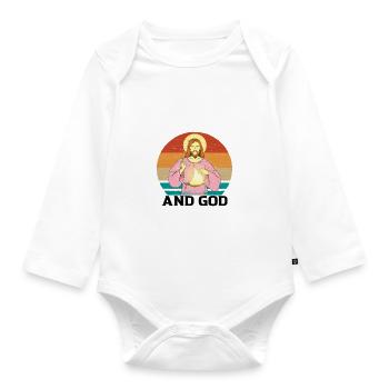 I took a DNA test and God is my father 15 - Organic Longsleeve Baby Bodysuit - white - Front