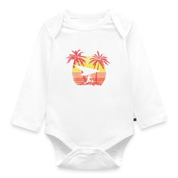Hanggliding Summer Sunset 80s Palm - Organic Longsleeve Baby Bodysuit - white - Front
