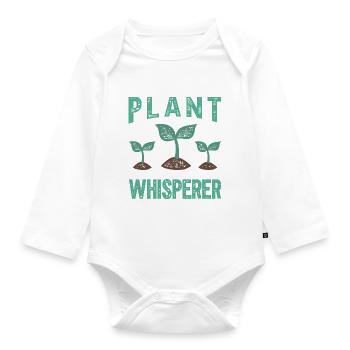 Plant Whisperer - Organic Longsleeve Baby Bodysuit - white - Front