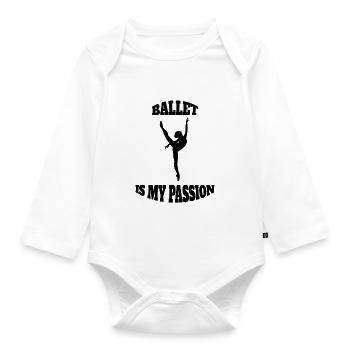 Ballerina Dancer Ballet Gift Dance Class Dance - Organic Longsleeve Baby Bodysuit - white - Front