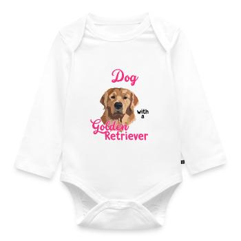 Hund Oma Mit Golden Retriever Lustige - Baby Bio-Langarm-Body - Weiß - Vorne