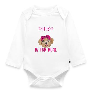 Pudel Freundschaft Ist Pelz Echt Lustig - Baby Bio-Langarm-Body - Weiß - Vorne