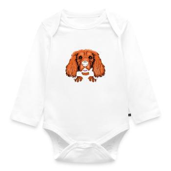 Cocker Spaniel Dogs Are Favorite People - Organic Longsleeve Baby Bodysuit - white - Front