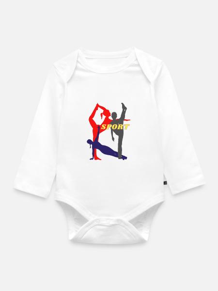 SPORT - Baby Bio-Langarm-Body - Weiß