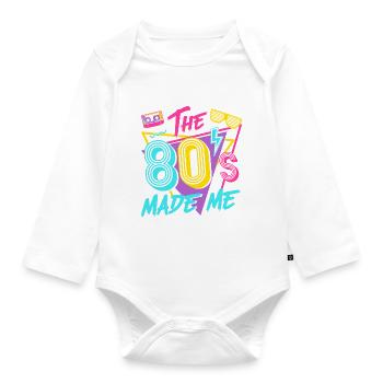 J’adore les années 80 - Body Bébé bio manches longues - blanc - Devant