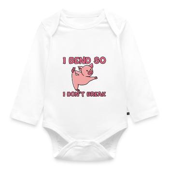 I Bend So I Don't Break - Organic Longsleeve Baby Bodysuit - white - Front