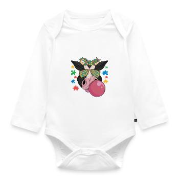 Autist Autismus Mutter Autistisch - Baby Bio-Langarm-Body - Weiß - Vorne