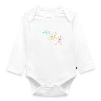 Triathlon Training Triathlet Geschenk - Baby Bio-Langarm-Body - Weiß - Vorne