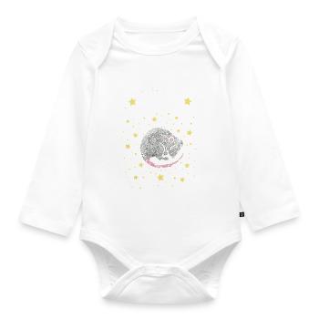 Offizielles Schlafshirt Mäuse Nagetier Hausmaus - Baby Bio-Langarm-Body - Weiß - Vorne