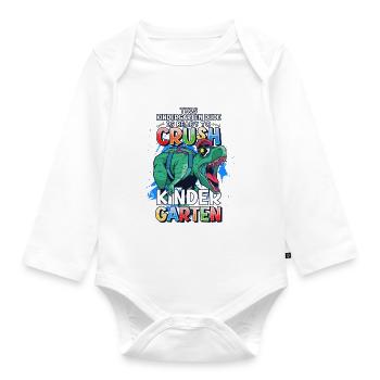 Kindergarten Dude Ready To Crush Kindergarten - Baby Bio-Langarm-Body - Weiß - Vorne
