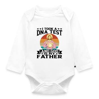 I Took A DNA Test And God Is My Father 15 - Baby Bio-Langarm-Body - Weiß - Vorne