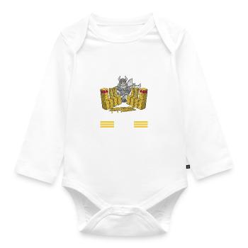 Kubb Wikinger Schach - Baby Bio-Langarm-Body - Weiß - Vorne
