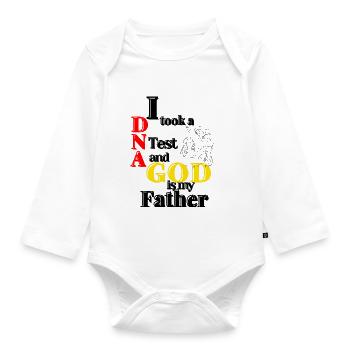 I Took A DNA Test And God Is My Father 24 - Baby Bio-Langarm-Body - Weiß - Vorne