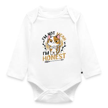 I'm Not Mean I'm Honest Straight Talker - Organic Longsleeve Baby Bodysuit - white - Front