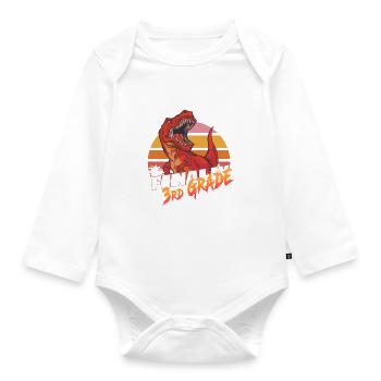 Enfin 3ème année, deuxième année - T-REX - Body Bébé bio manches longues - blanc - Devant