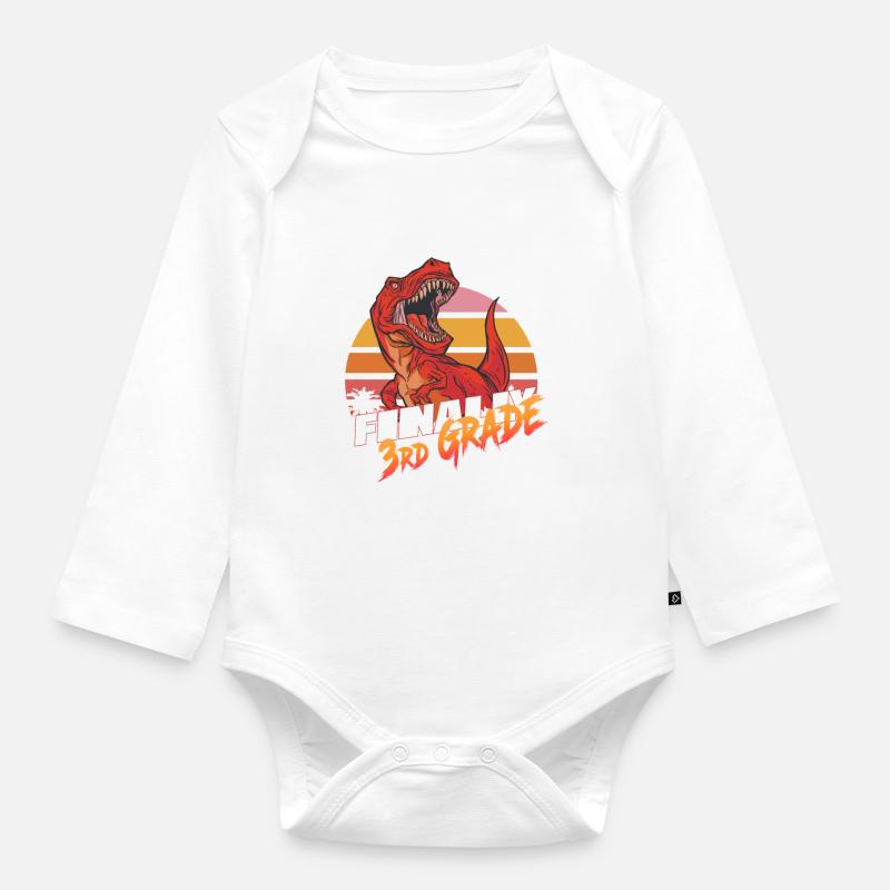 Endlich 3. Klasse, Zweitklässler - T-REX - Baby Bio-Langarm-Body - Weiß