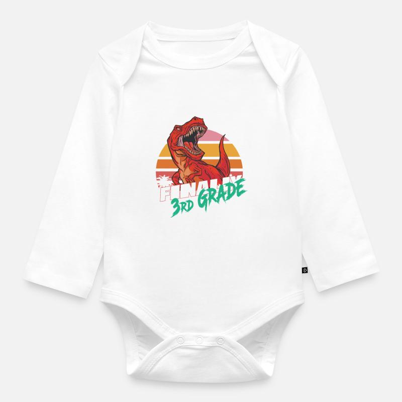 Endlich 3. Klasse, Zweitklässler - T-REX - Baby Bio-Langarm-Body - Weiß