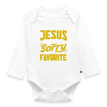 Jésus Bible Église religieuse chrétienne Don - Body Bébé bio manches longues - blanc - Devant
