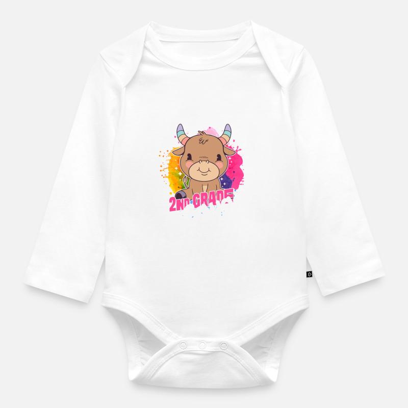 2nd Grade Squad, Second Grader - Organic Longsleeve Baby Bodysuit - white