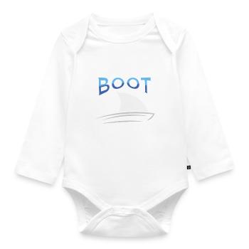 Mein Boot - Meine Regeln für Skipper T-Shirt - Baby Bio-Langarm-Body - Weiß - Vorne