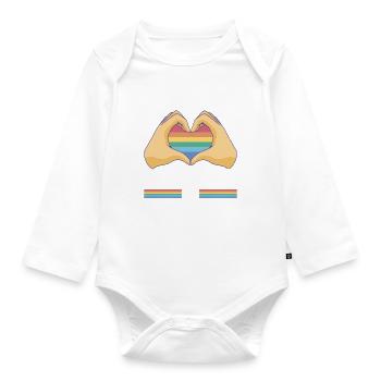 LGBTQ Gay Pride Schwul - Organic Longsleeve Baby Bodysuit - white - Front
