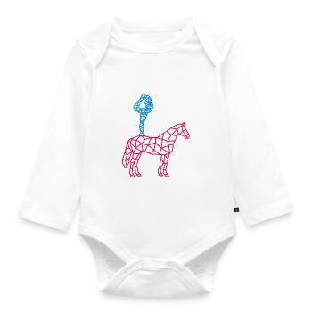 Voltigieren Pferd Reiterin Voltigierer - Baby Bio-Langarm-Body - Weiß - Vorne