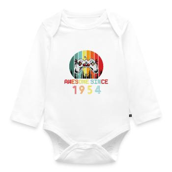 Awesome Since 1954 Birthday 1954 Vintage 1954 - Organic Longsleeve Baby Bodysuit - white - Front