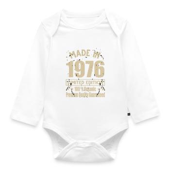 Made in 1976 Vintage Retro Limited Edition - Baby Bio-Langarm-Body - Weiß - Vorne