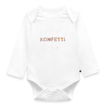 Konfetti im Kopf Karneval Fasching Rosenmontag - Baby Bio-Langarm-Body - Weiß - Vorne