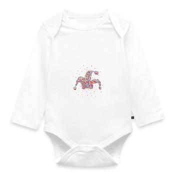 Konfetti Kölner Karneval Fasching Narrenkappe - Baby Bio-Langarm-Body - Weiß - Vorne
