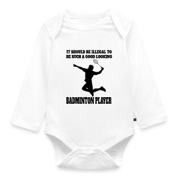 Badminton Giocatore Badminton Fan Badminton Badminton Badminton - Body ecologico per neonato a manica lunga - bianco - Fronte