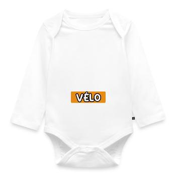 je peux pas j'ai vélo cadeau vélo - Body Bébé bio manches longues - blanc - Devant