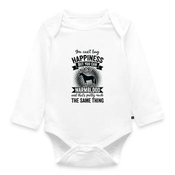 Riding - Warmblood Horse - Organic Longsleeve Baby Bodysuit - white - Front