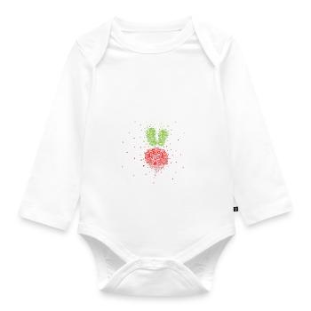 Radieschen Beet Kostümersatz Karneval Fasching - Baby Bio-Langarm-Body - Weiß - Vorne