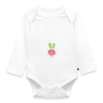Radieschen Beet Kostümersatz Karneval Fasching - Baby Bio-Langarm-Body - Weiß - Vorne
